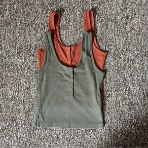 TWO Abercrombie and Fitch Cropped Tanks